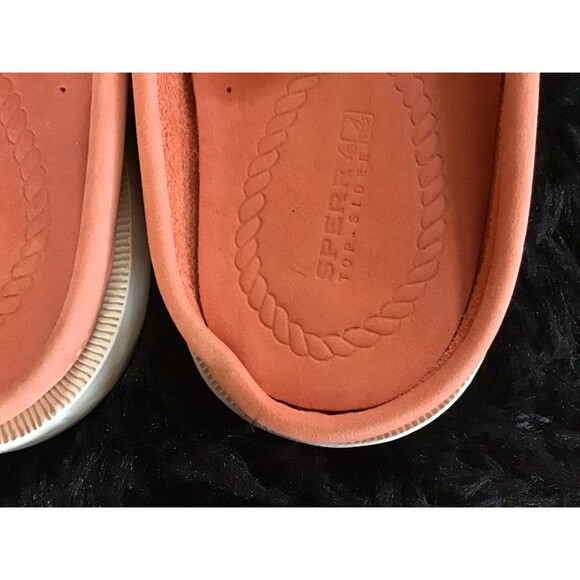 Sperry Nautical Top Sider 8M Orange Slide Charms Boat Shoes - Picture 5 of 13